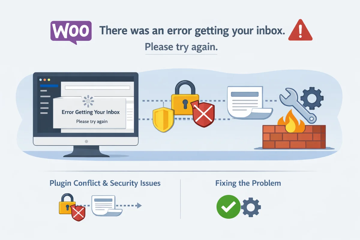 Solution: WooCommerce – There was an error getting your inbox. Please try again.