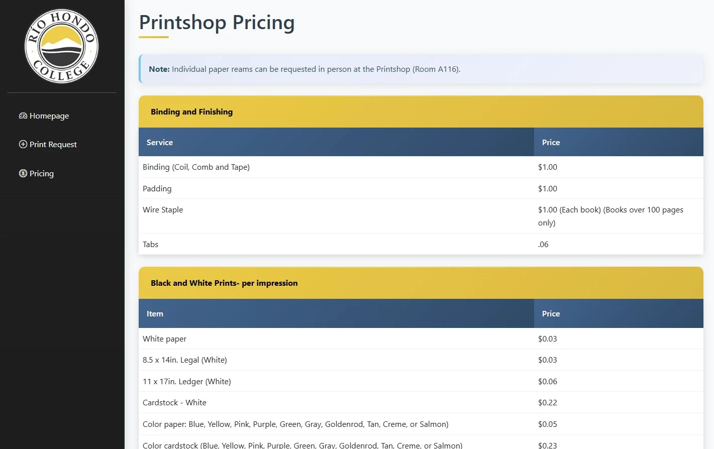 Printshop Ticket System - Printshop - Pricing